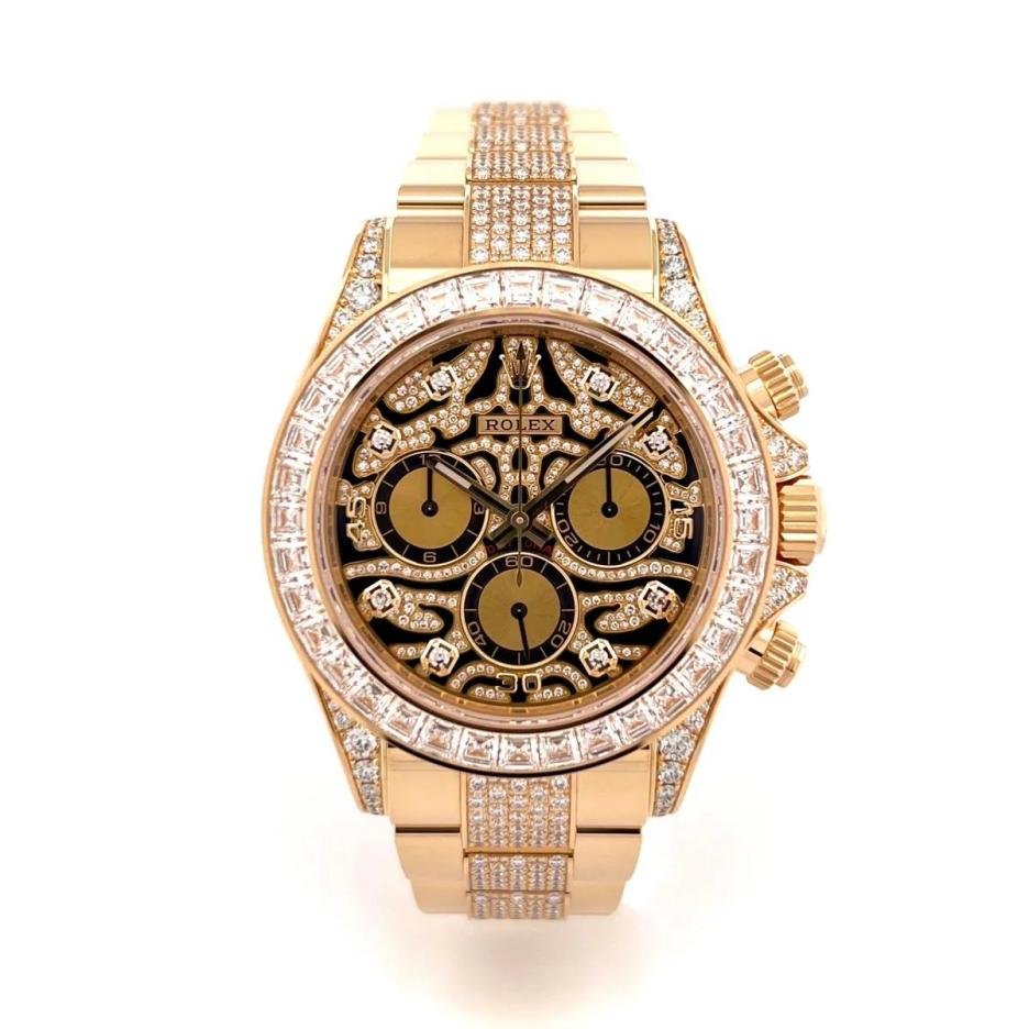 BRAND NEW ROLEX 116598TBR DAYTONA EYE OF THE TIGER YELLOW GOLD DIAMONDS COMPLETE SET (4.9)