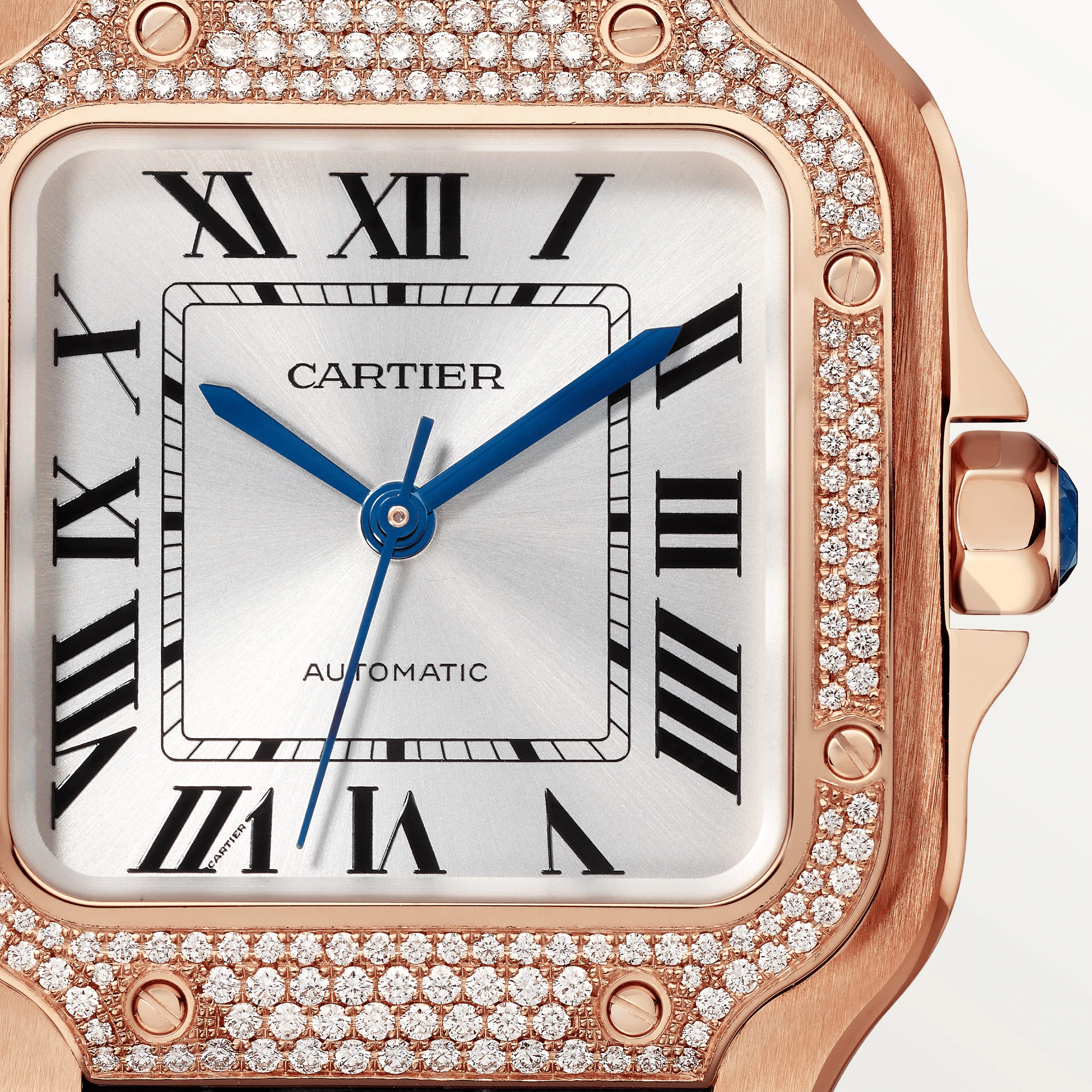 CARTIER Santos Rose Gold & Diamonds Ladys Watch, WJSA0012