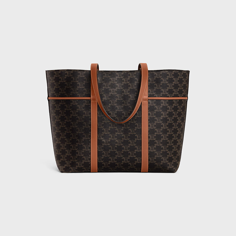 CABAS DRAWSTRING IN TRIOMPHE CANVAS AND CALFSKIN