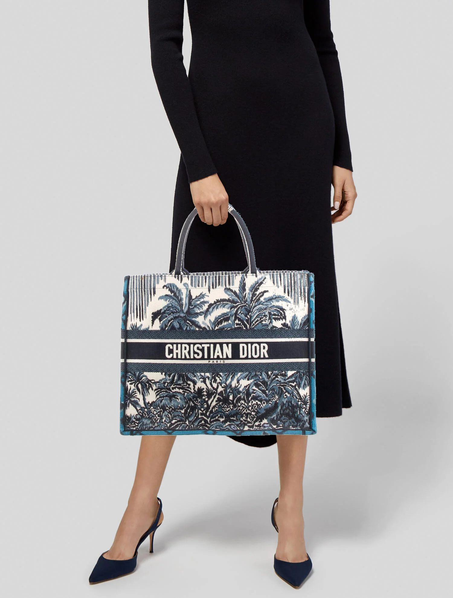 CHRISTIAN DIOR Large Palms Book Tote