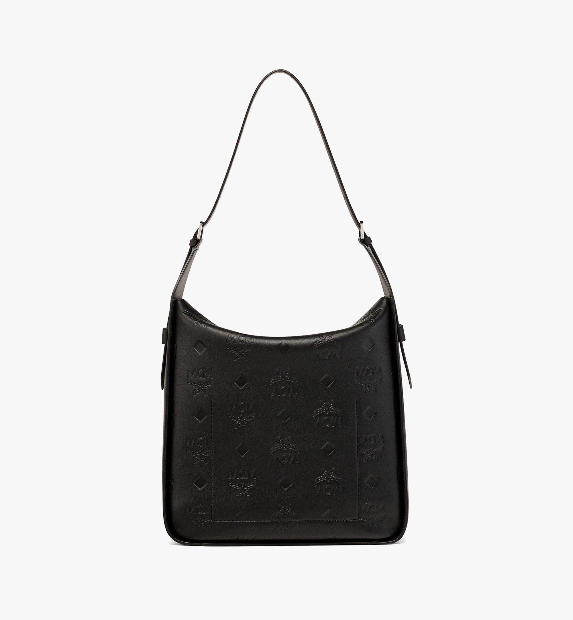 AREN FLAP HOBO BAG IN EMBOSSED MONOGRAM LEATHER
