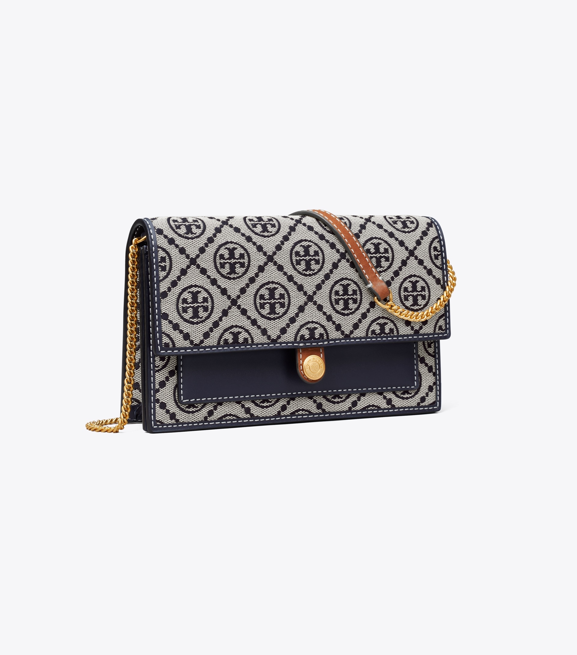 T MONOGRAM JACQUARD WALLET CROSSBODY