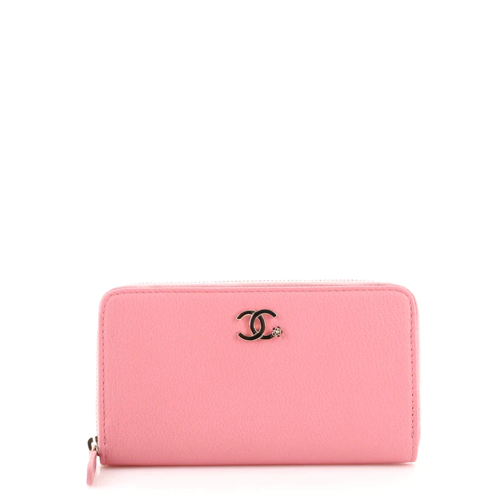 Chanel CC Zip Around Wallet Goatskin Small