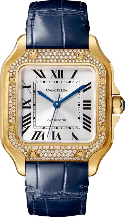 CARTIER Santos 18K Yellow Gold & Diamonds Ladys Watch, WJSA0013