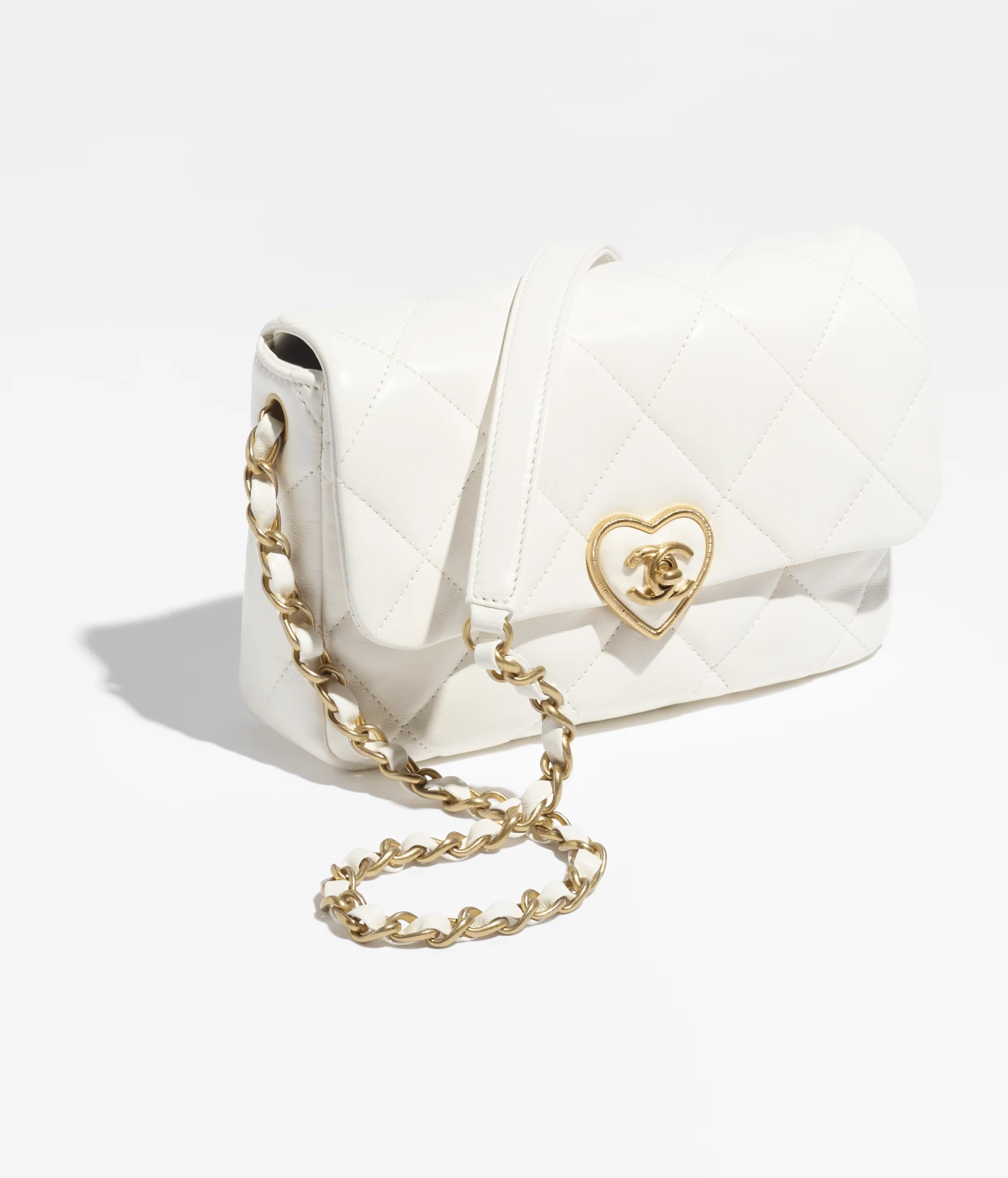 SMALL FLAP BAG Lambskin, Plexi & Gold-Tone Metal White