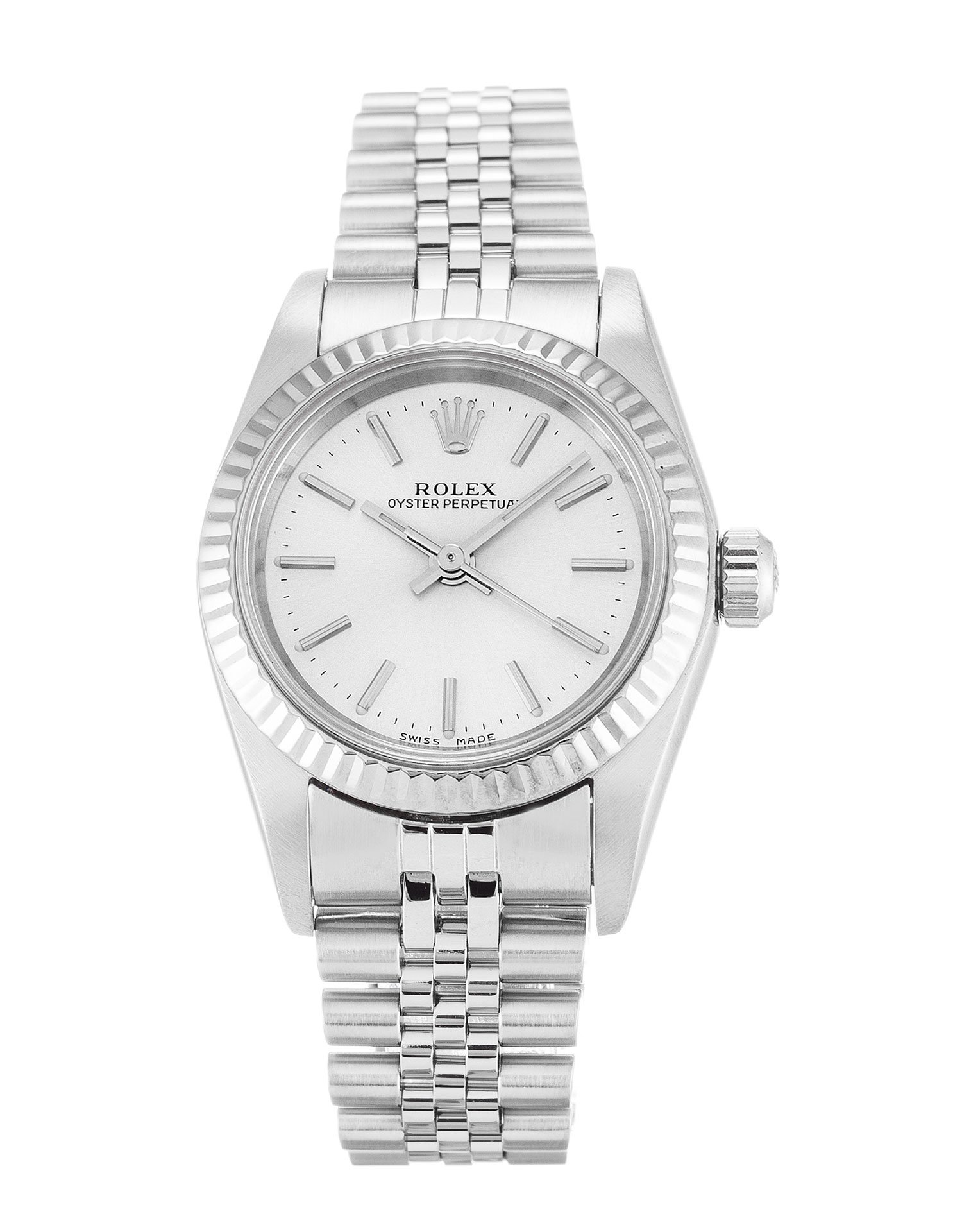 ROLEX Lady Oyster Perpetual 26mm Silver 76094
