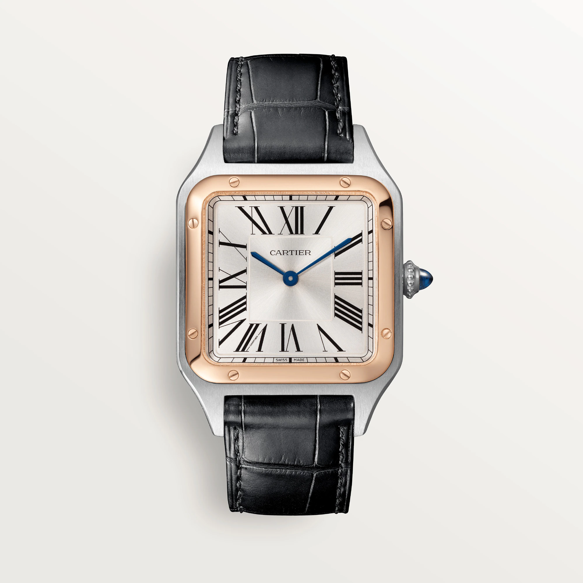 CARTIER Santos Stainless Steel & Rose Gold Ladys Watch, W2SA0012