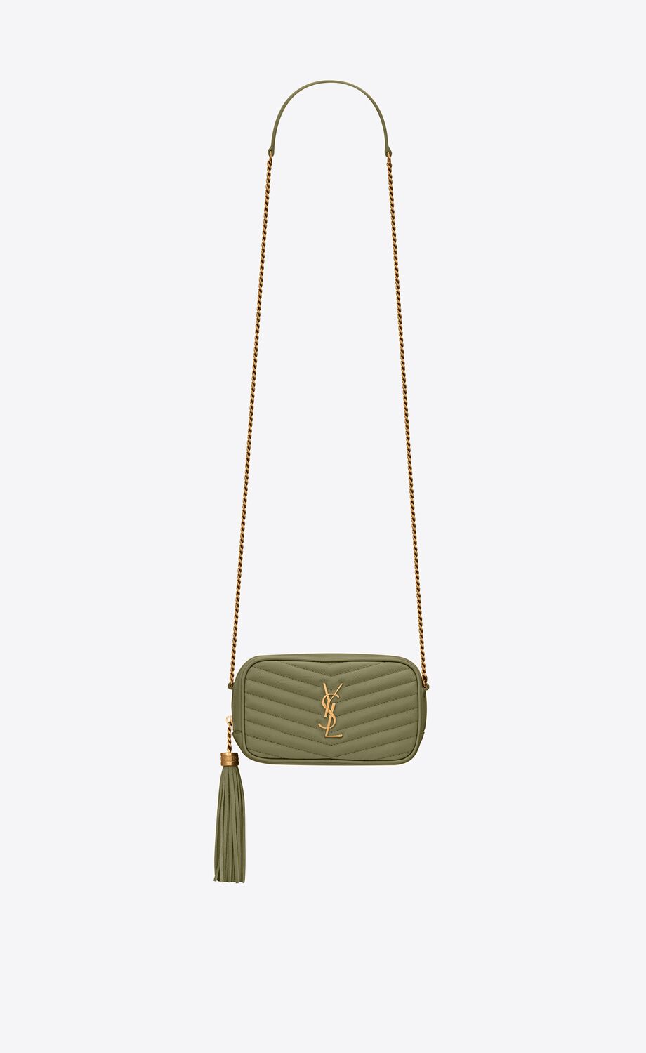 YSL Lou Mini Bag in Quilted Grain de Poudre Embossed Leather