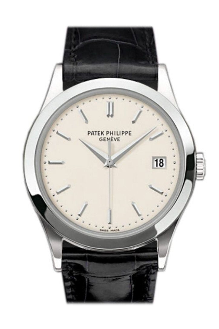 PATEK PHILIPPE Calatrava Opaline White Dial 18kt White Gold Men's Watch 5296G-010