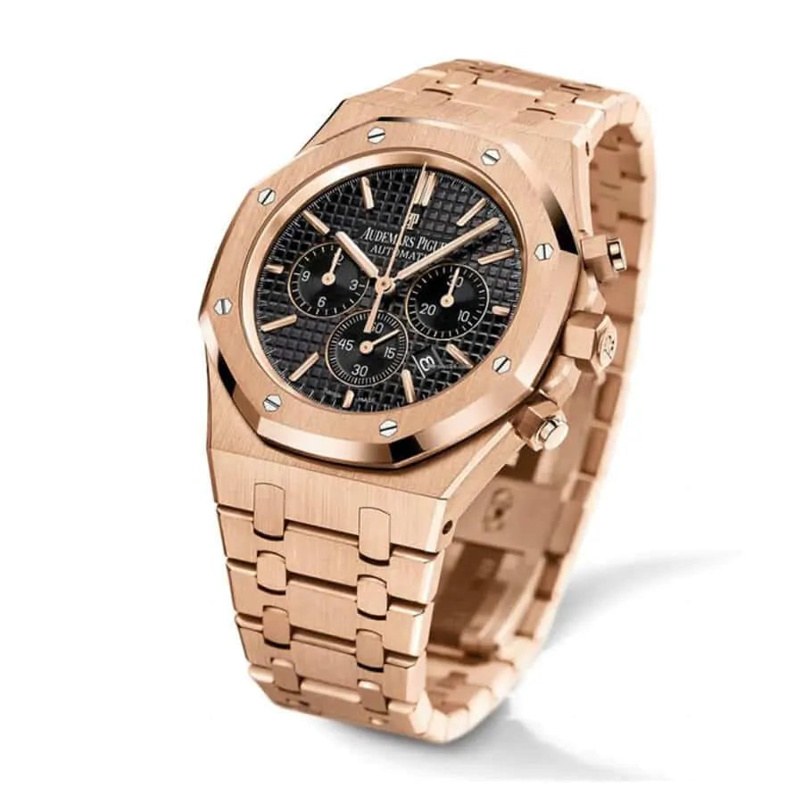 AUDEMARS PIGUET Royal Oak Chronograph  41MM Rose Gold Bracelet ?Black Dial