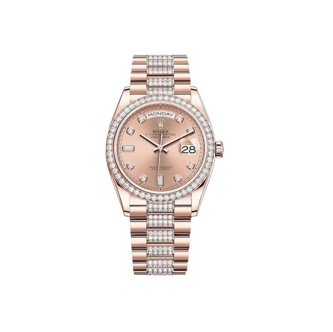 ROLEX Calendar of the Week Type Series Rose Gold 18ct Rose Gold diamond-encrusted Head type strap m128235-003