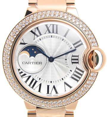 CARTIER Ballon Bleu 37 mm 18K Rose Gold & Diamond Ladys Watch, WJBB0025