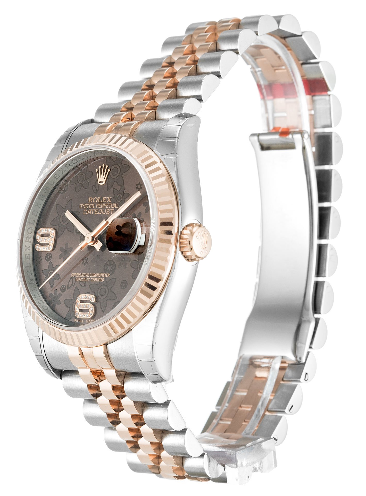 ROLEX Datejust Chocolate Floral Diamond Dial 116231