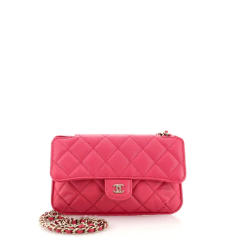 Chanel Foldable Tote Bag with Chain Quilted Caviar with Printed Nylon