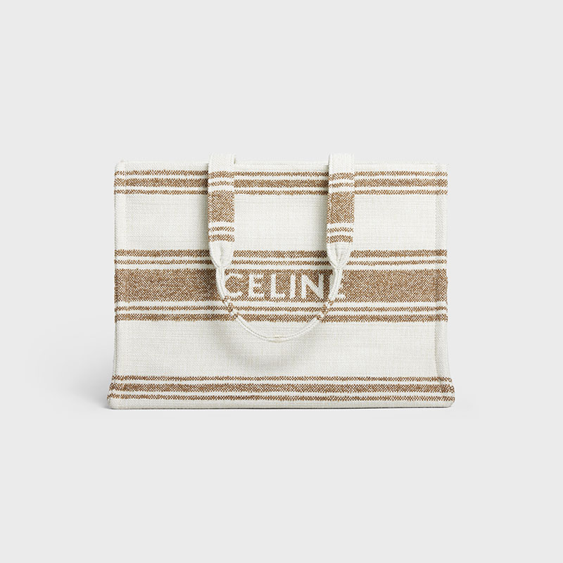 LARGE CABAS THAIS IN STRIPED TEXTILE WITH CELINE JACQUARD