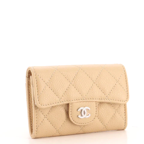 Chanel Classic Flap Card Case Quilted Caviar