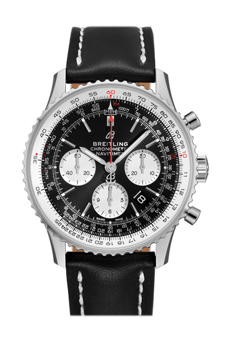 BREITLING Navitimer 01 Black Leather Deployment AB0121211 B1X2