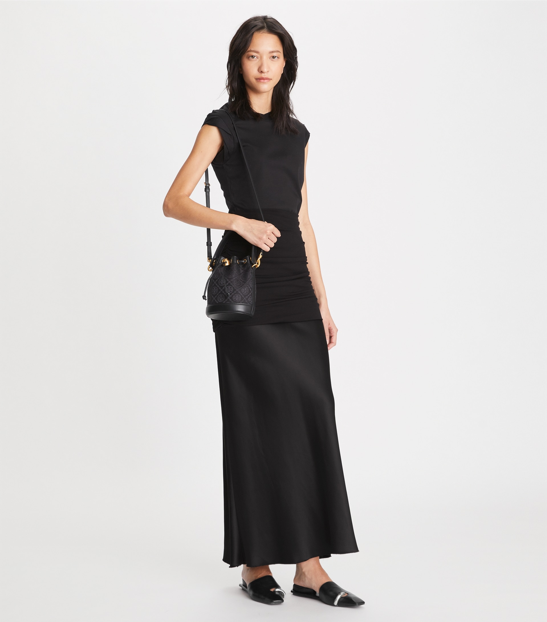 MINI T MONOGRAM BUCKET BAG