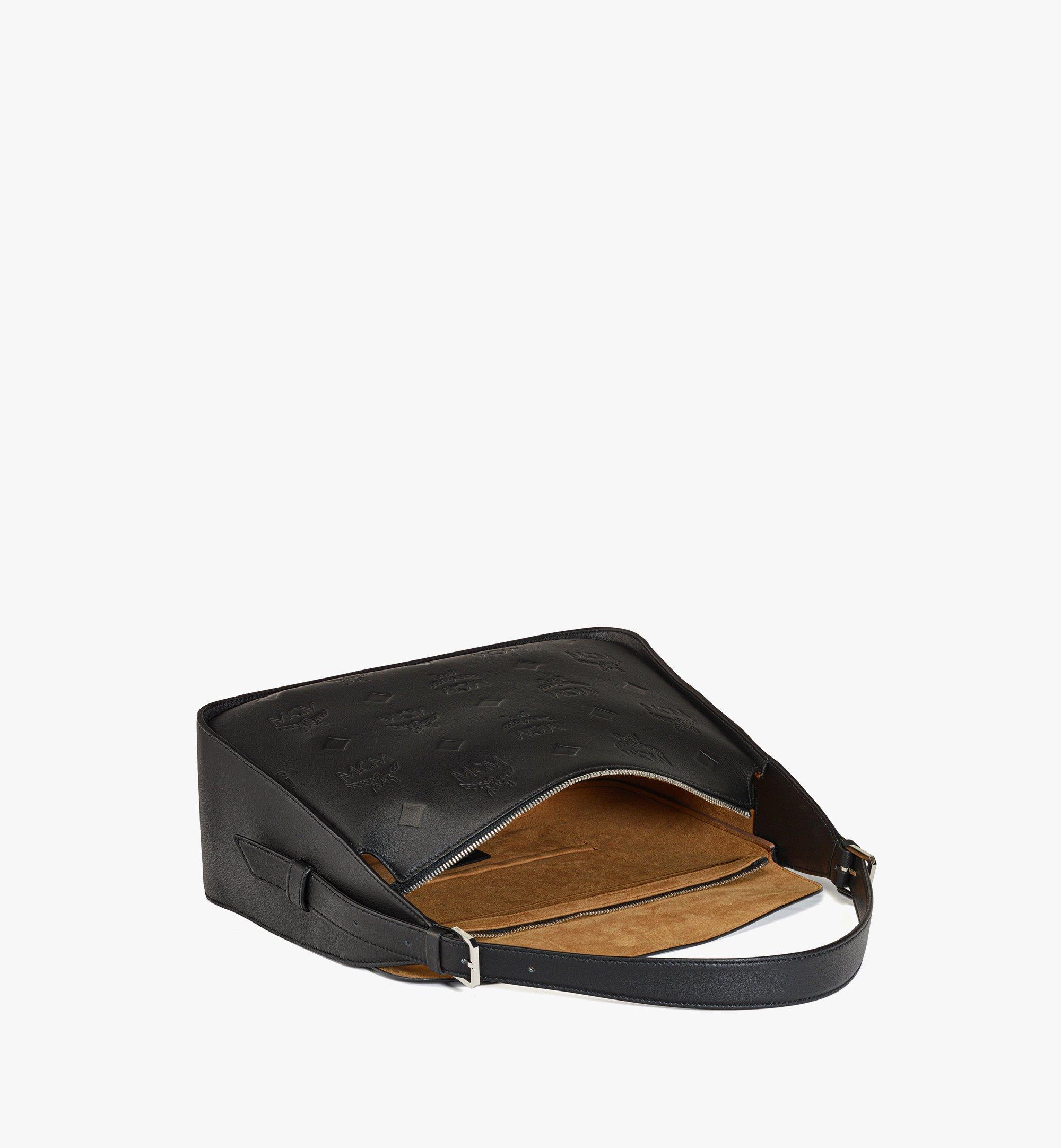 AREN FLAP HOBO BAG IN EMBOSSED MONOGRAM LEATHER