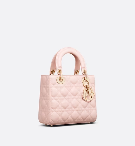 SMALL LADY DIOR MY ABCDIOR BAG Powder Pink Cannage Lambskin