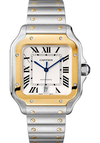 CARTIER Santos Stainless Steel & 18K Yellow Gold Mens Watch, W2SA0009