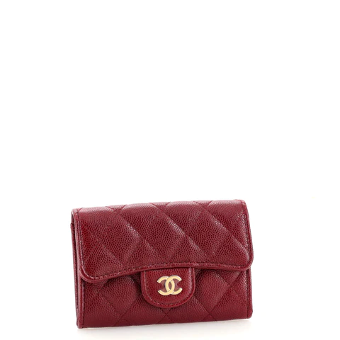 Chanel Classic Flap Card Case Quilted Caviar