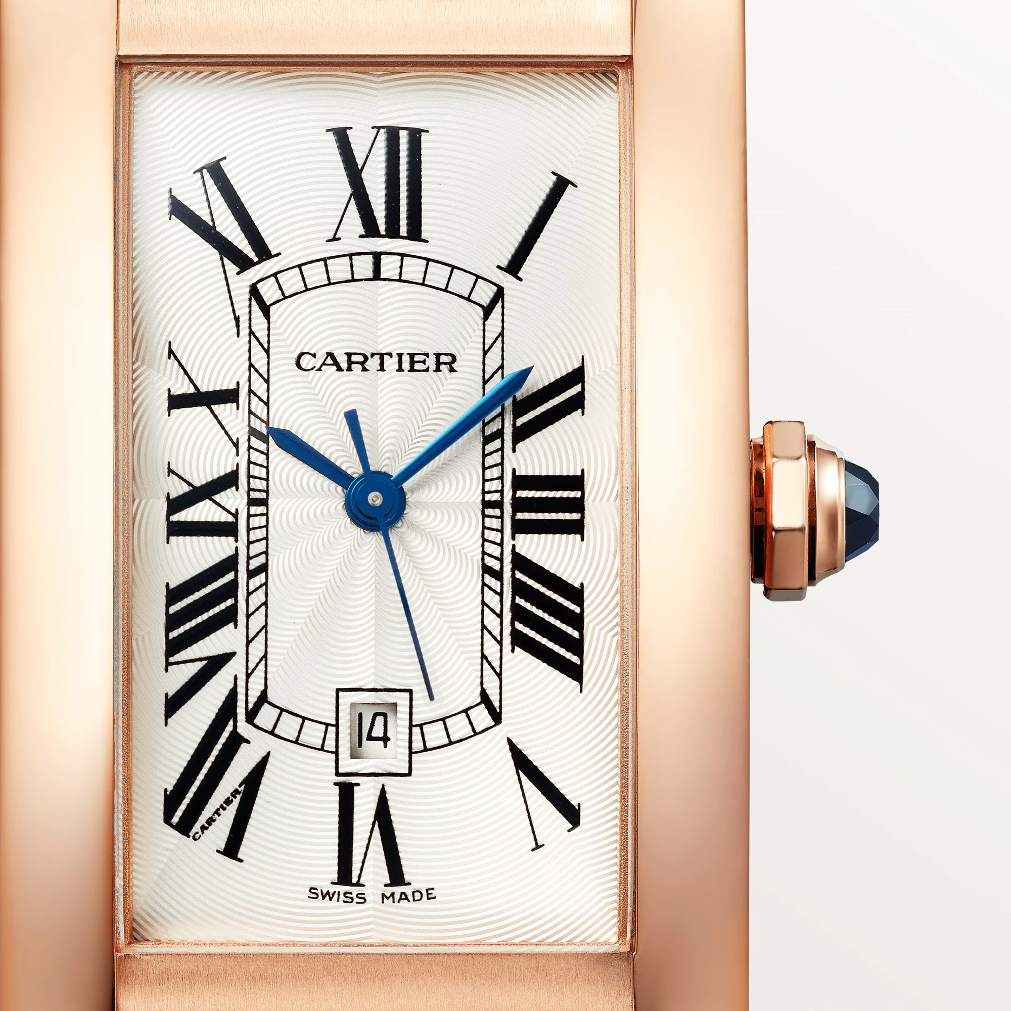 CARTIER Tank Amricaine 18K Rose Gold Unisex Watch, W2620030