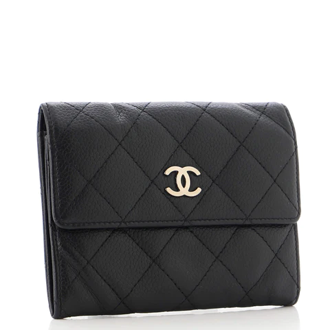 Chanel CC Compact Wallet Quilted Caviar