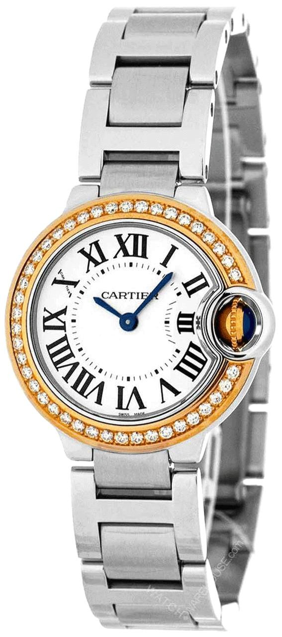 CARTIER Ballon Bleu Stainless Steel & 18K Rose Gold & Diamonds Ladys Watch, WE902079