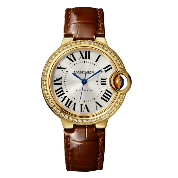 CARTIER Ballon Bleu 33mm 18K Yellow Gold & Diamonds Ladys Watch, WJBB0040