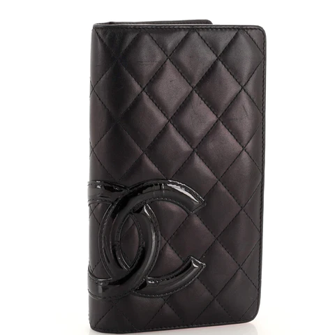 Chanel Cambon Bifold Wallet Quilted Lambskin Long