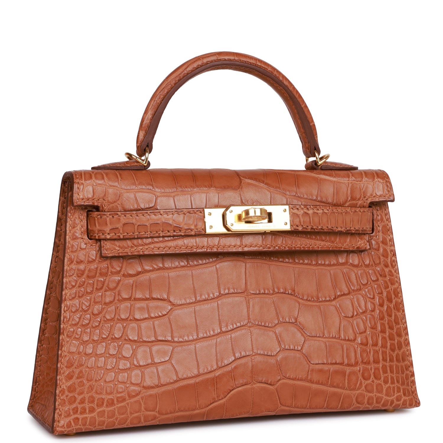 Hermès Kelly Sellier 20cm Gold Matte Alligator Gold Hardware
