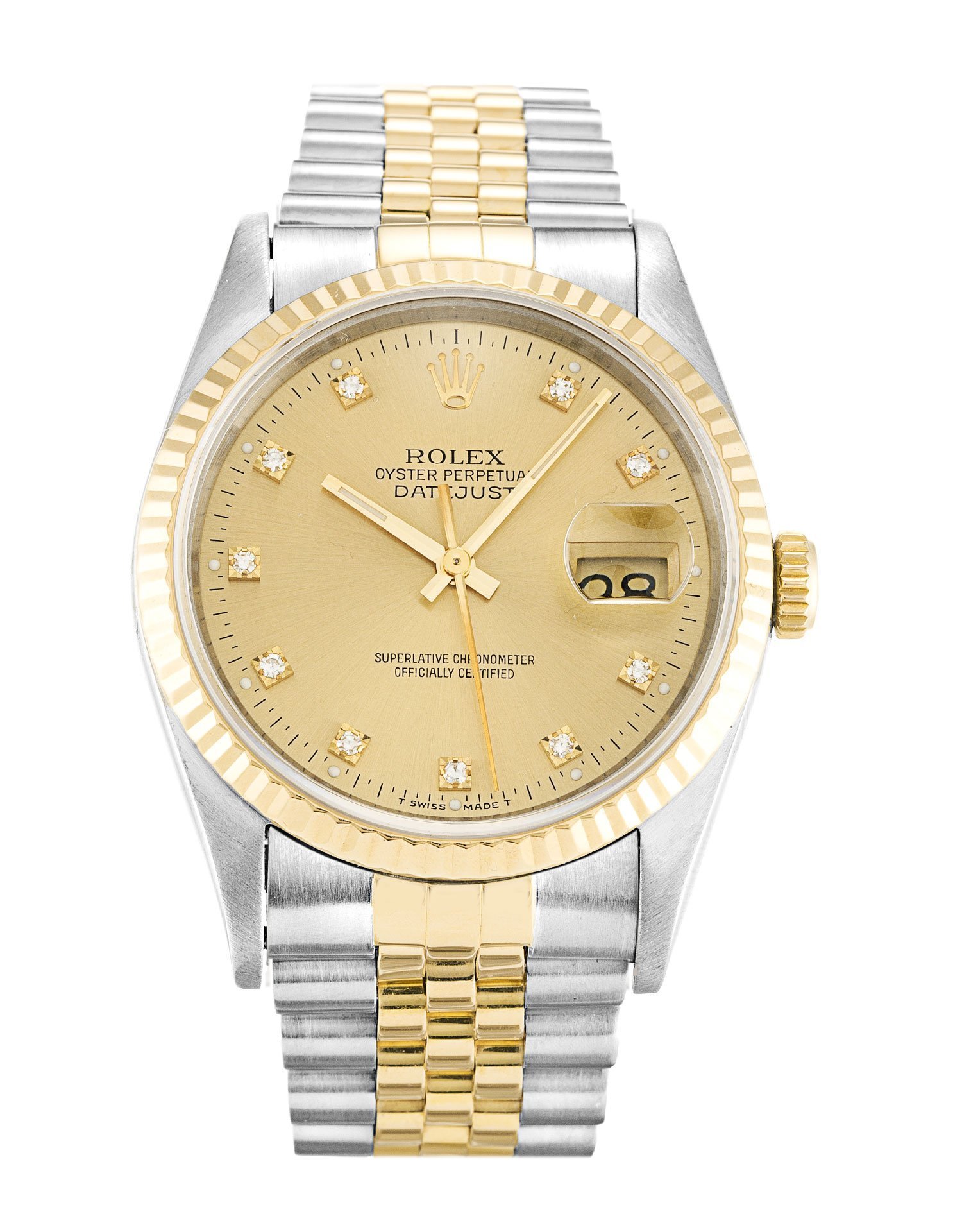 ROLEX Datejust Champagne Diamond Dial 16233