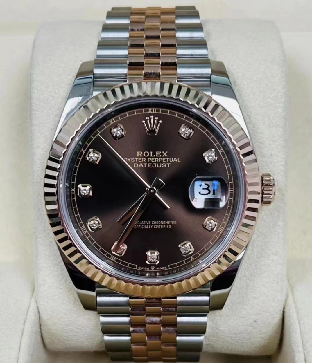 ROLEX Log Series Rose Room Gold Chocolate dial