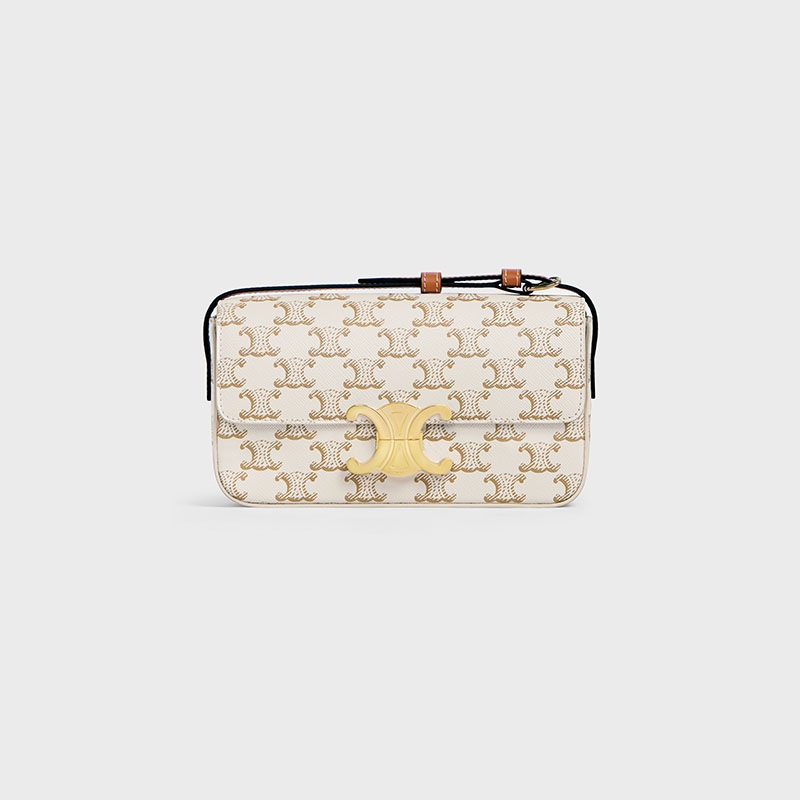 TRIOMPHE SHOULDER BAG IN TRIOMPHE CANVAS AND CALFSKIN