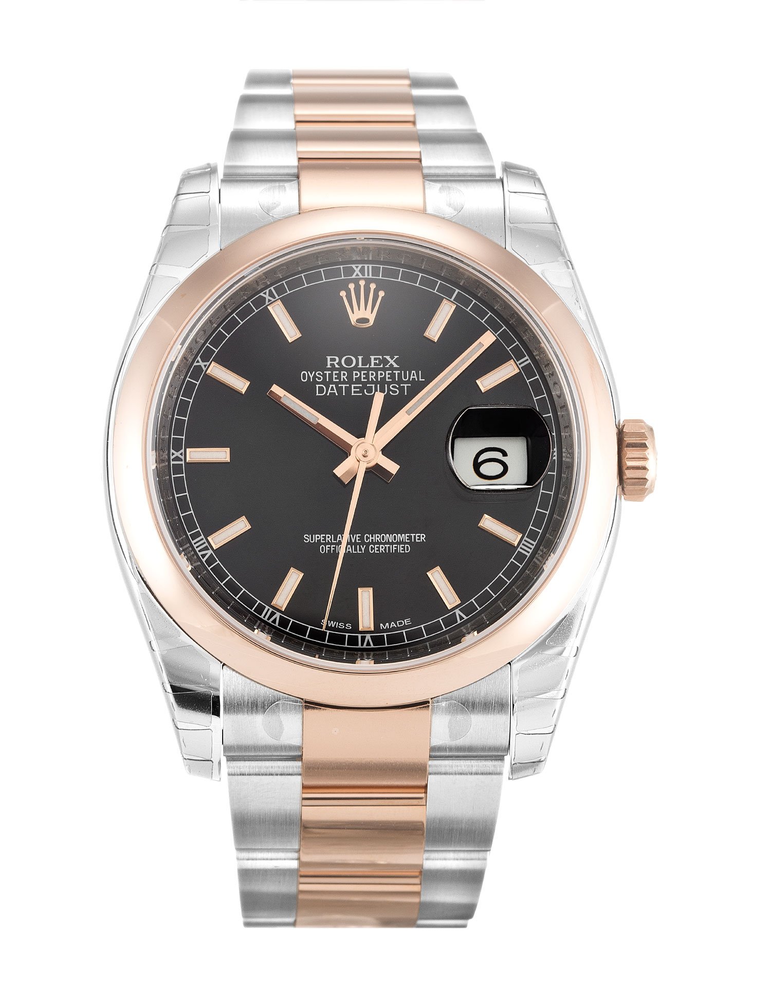 ROLEX Datejust Black Baton Dial 116201