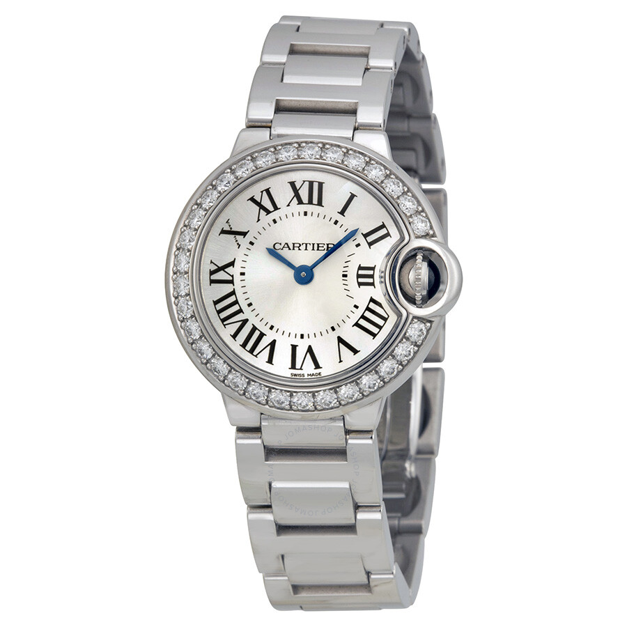 CARTIER Ballon Bleu 28mm White Gold & Diamond Ladys Watch, WE9003Z3