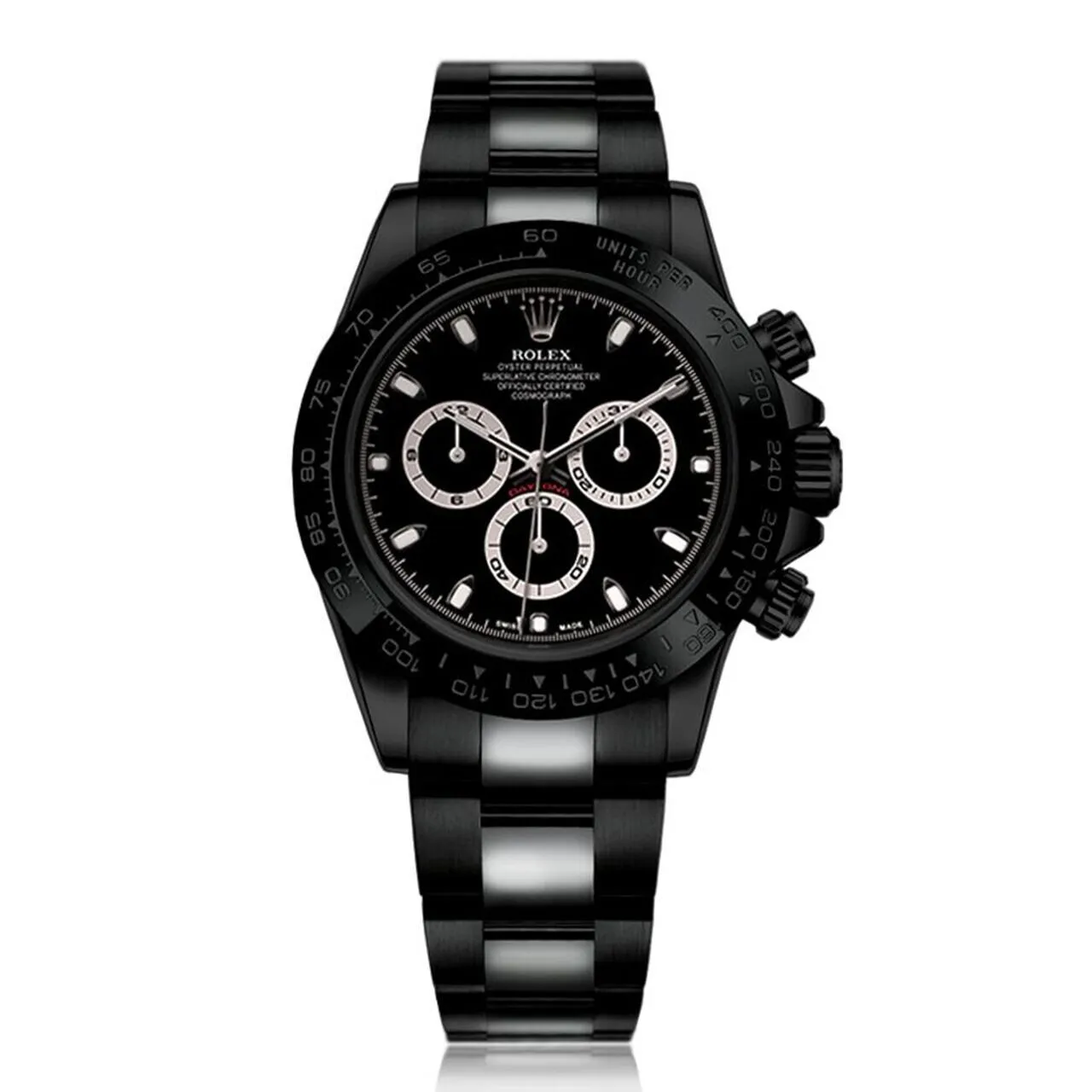 ROLEX Cosmograph Daytona Black Dial Black Stainless Steel Case And Bracelet 1454250