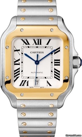 CARTIER Santos Stainless Steel & 18K Yellow Gold Mens Watch, W2SA0006