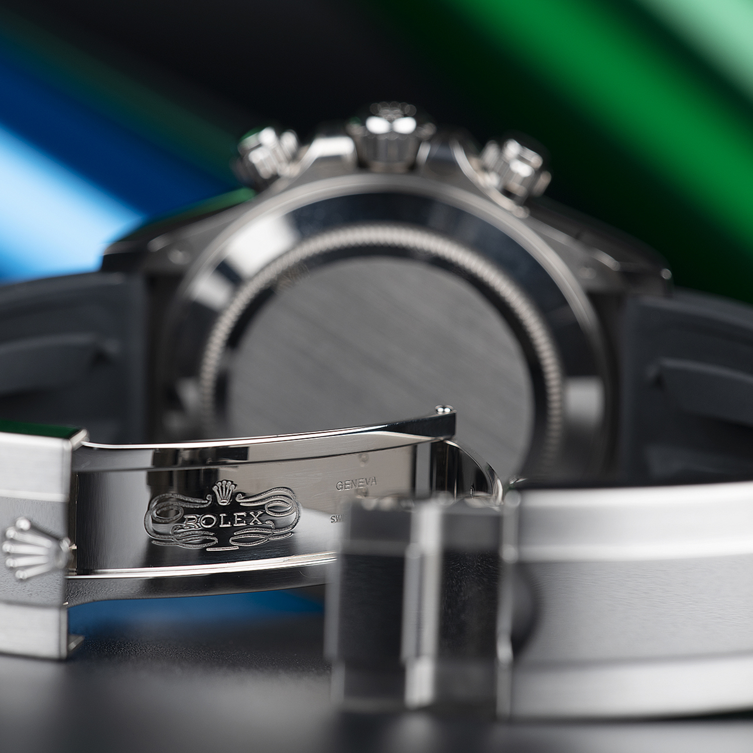 ROLEX Daytona White Gold Steel Dial Oysterflex Strap 116519ln-0027