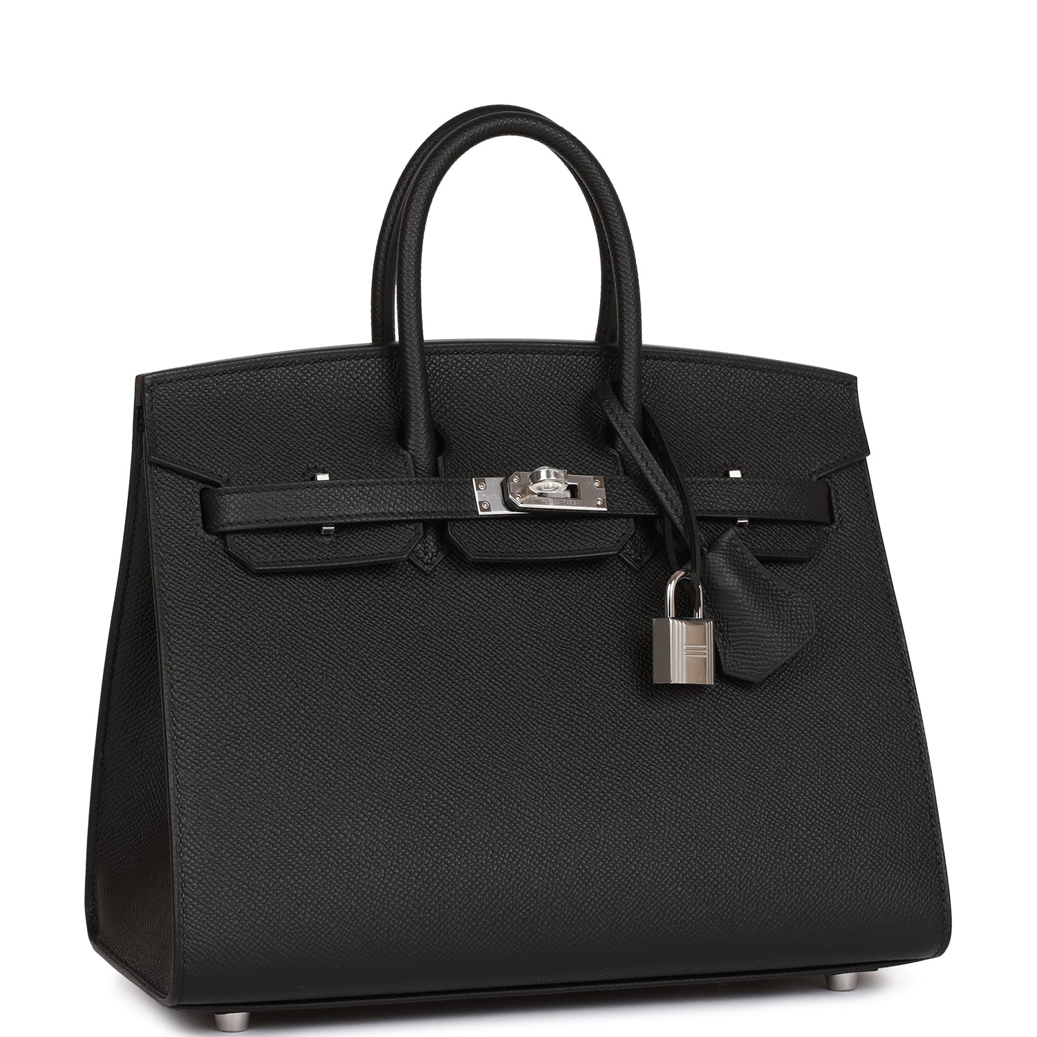 Hermès Birkin Sellier 25 Black Epsom Palladium Hardware