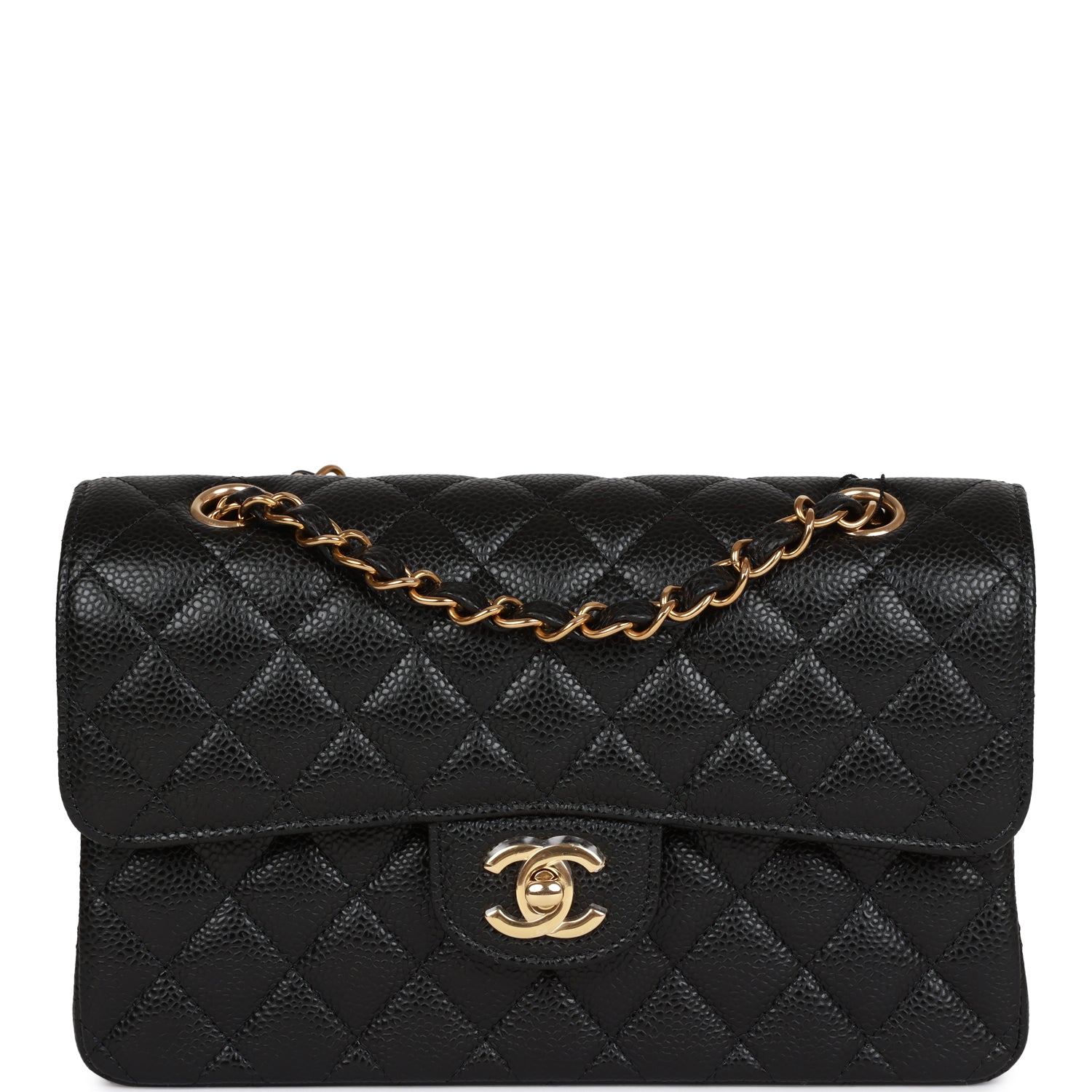 Chanel Small Classic Double Flap Black Caviar Gold Hardware