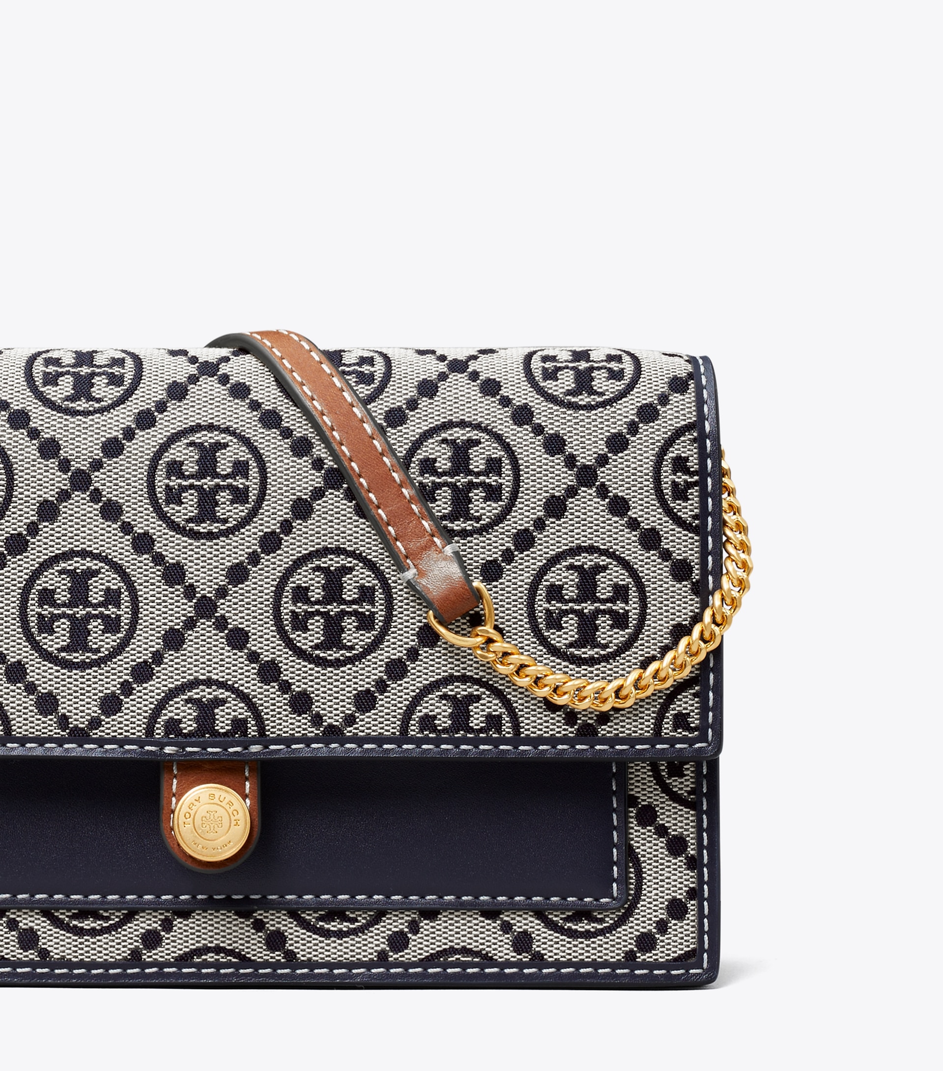 T MONOGRAM JACQUARD WALLET CROSSBODY