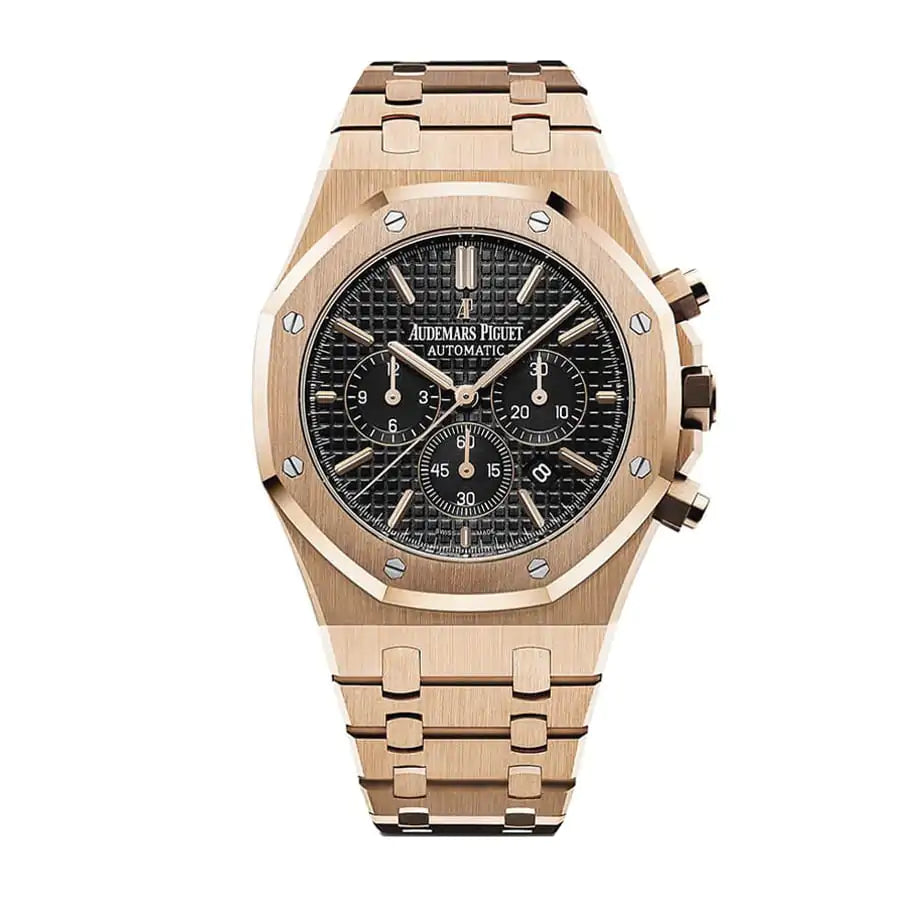 AUDEMARS PIGUET Royal Oak Chronograph  41MM Rose Gold Bracelet ?Black Dial