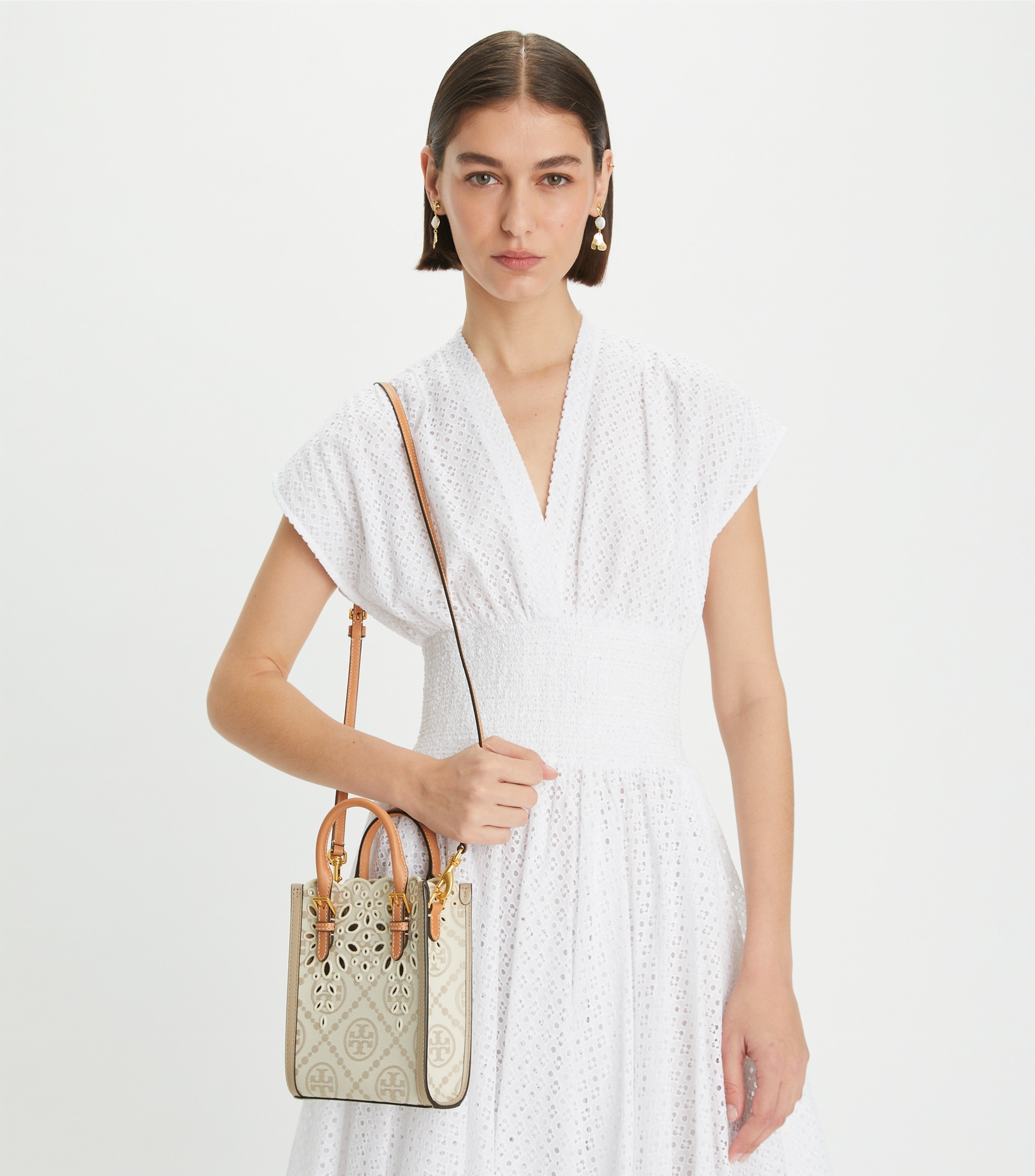 MINI T MONOGRAM EYELET TOTE