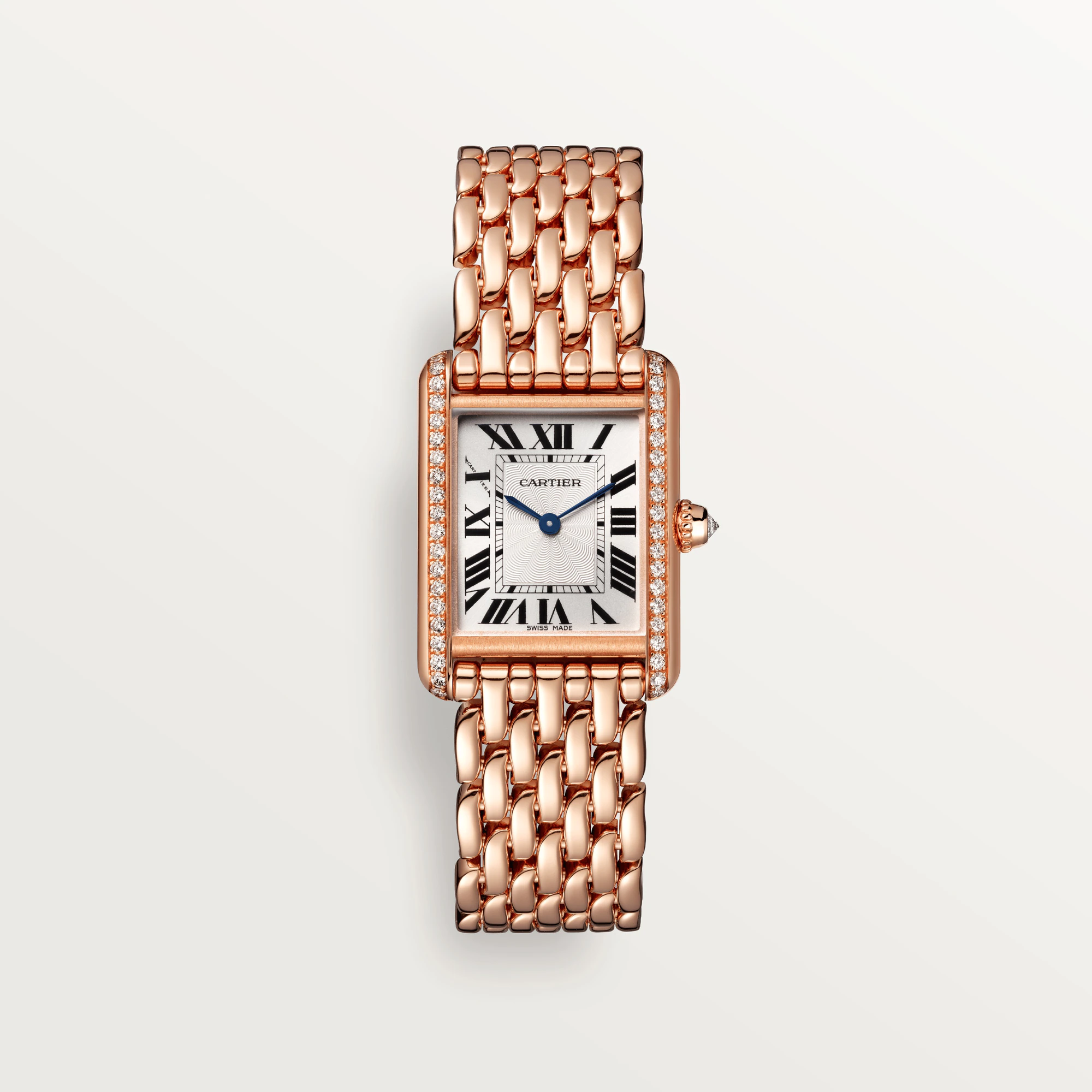 CARTIER Tank Louis 18K Rose Gold & Diamonds Ladies Watch, WJTA0020