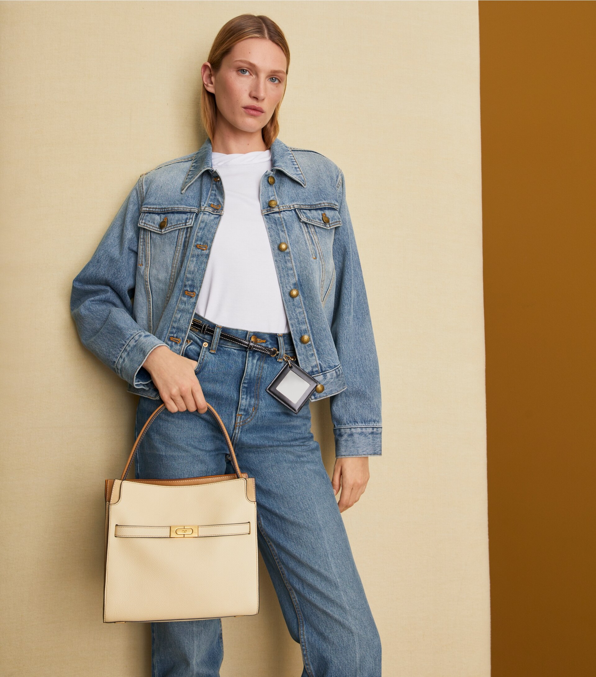 LEE RADZIWILL PEBBLED DOUBLE BAG