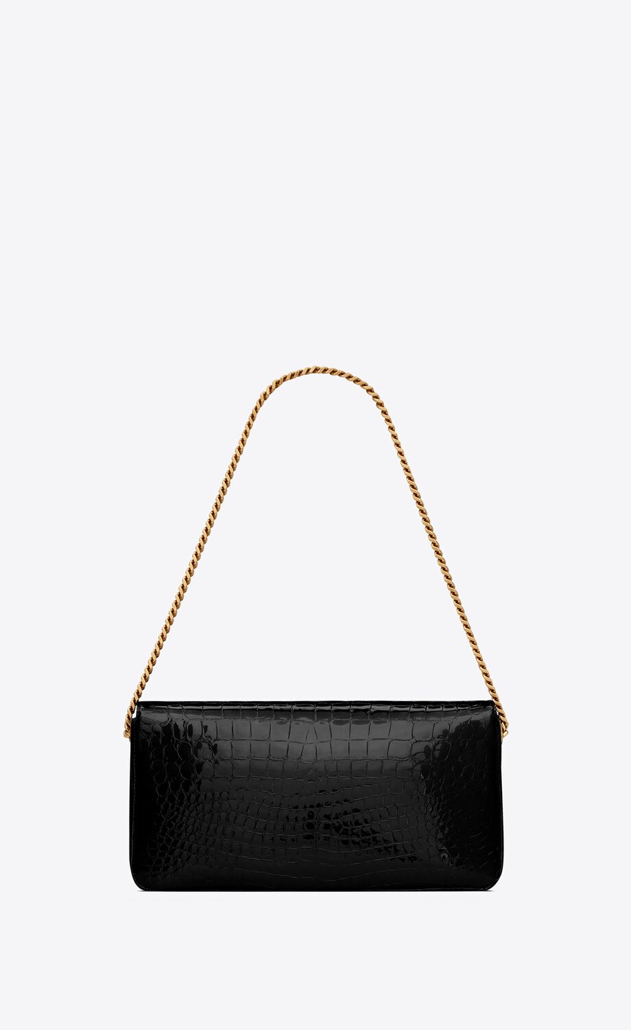YSL Kate Supple 99 Chain Bag in Crocodile-embossed Shiny Leather