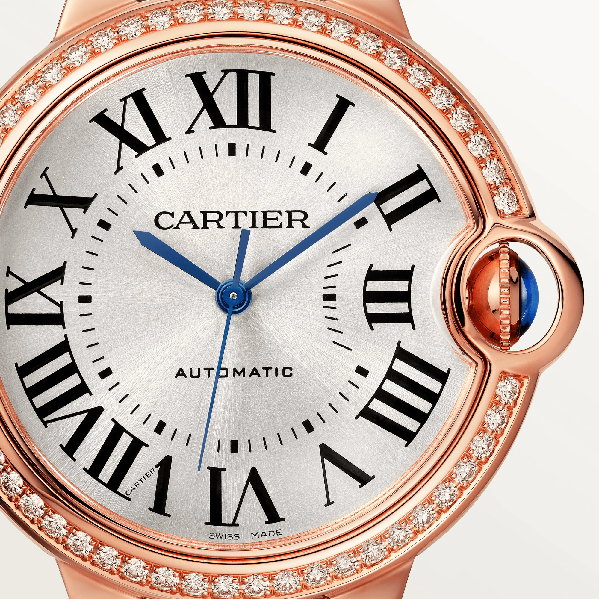 CARTIER Ballon Bleu 36mm 18K Rose Gold & Diamond Ladys Watch, WJBB0034