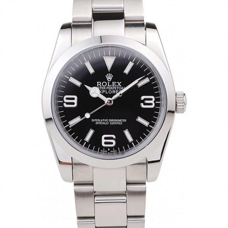 ROLEX Explorer Polished Stainless Steel Black Dial 98087